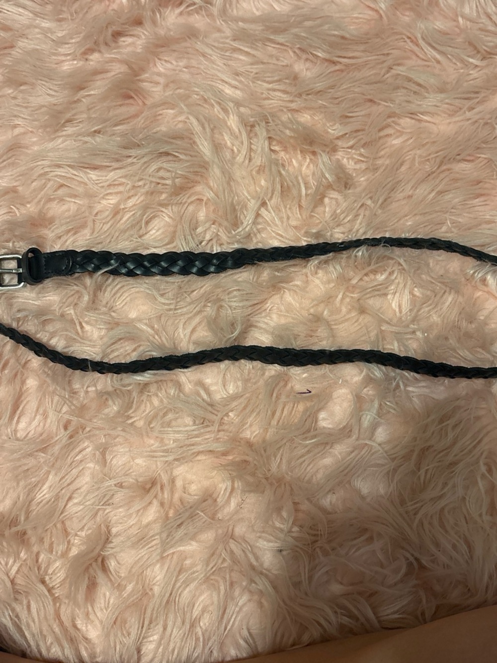 Black Braided Leather Belt - Classic Women's Accessory